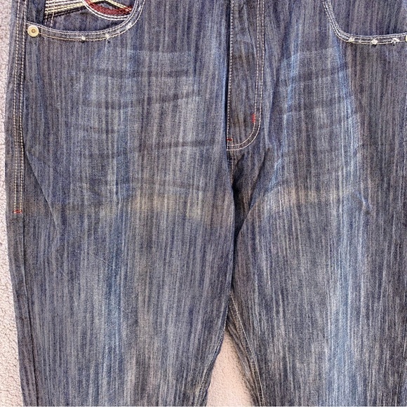 Vintage Koman Baggy Embroidered Straight Leg Skater Jeans Sz 36 - Picture 2 of 15